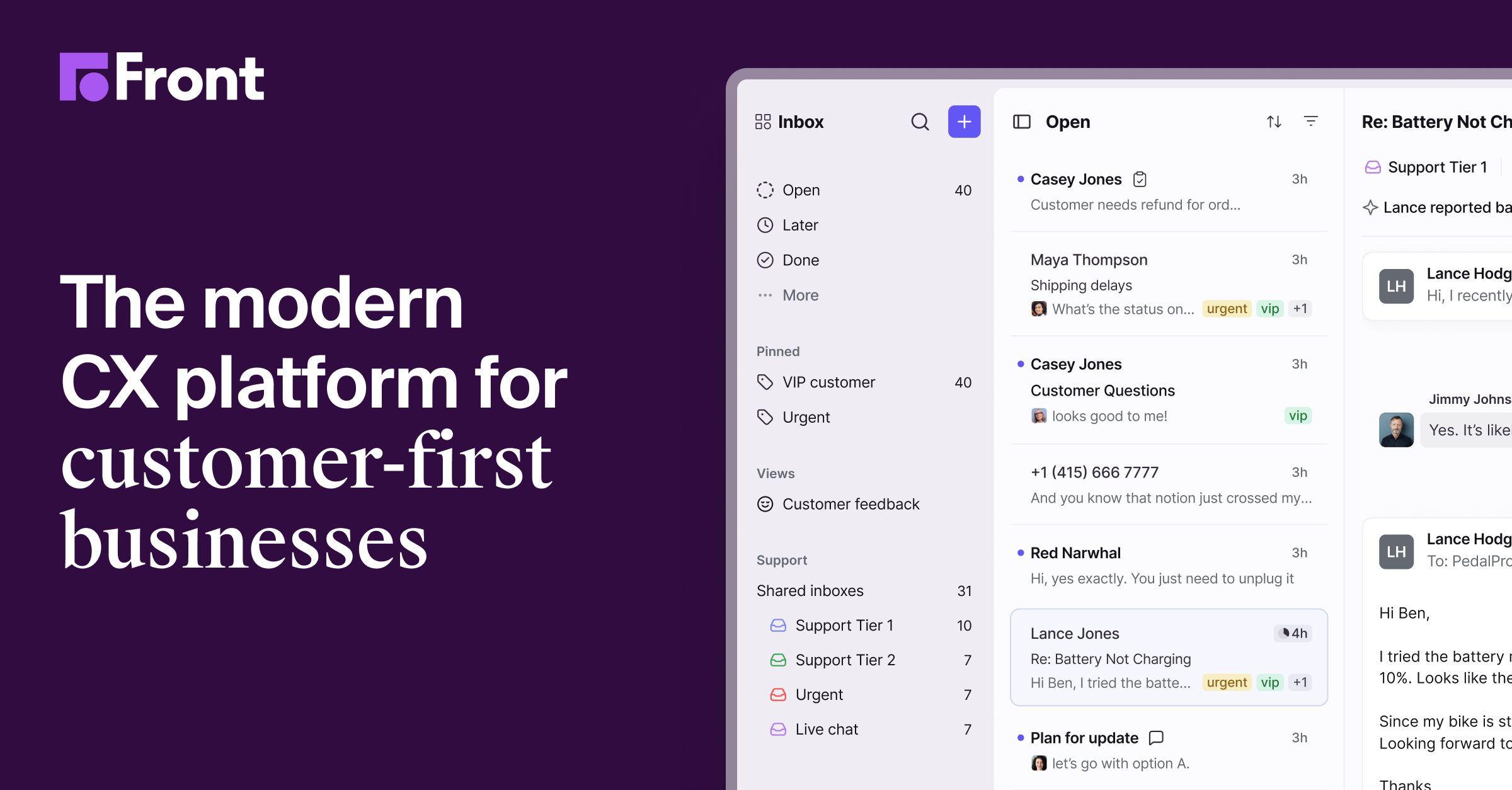 Front team collaboration inbox