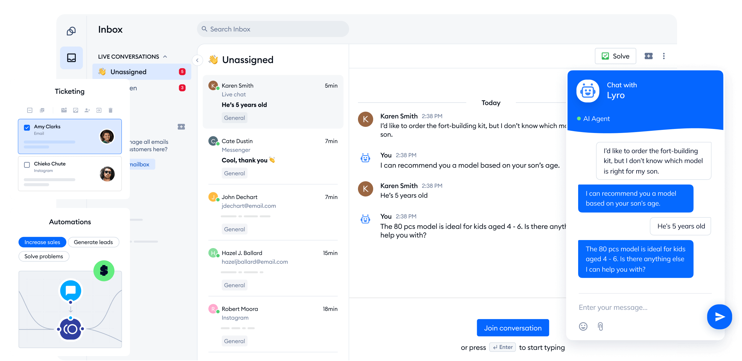 Tidio live chat and AI chatbot for Shopify