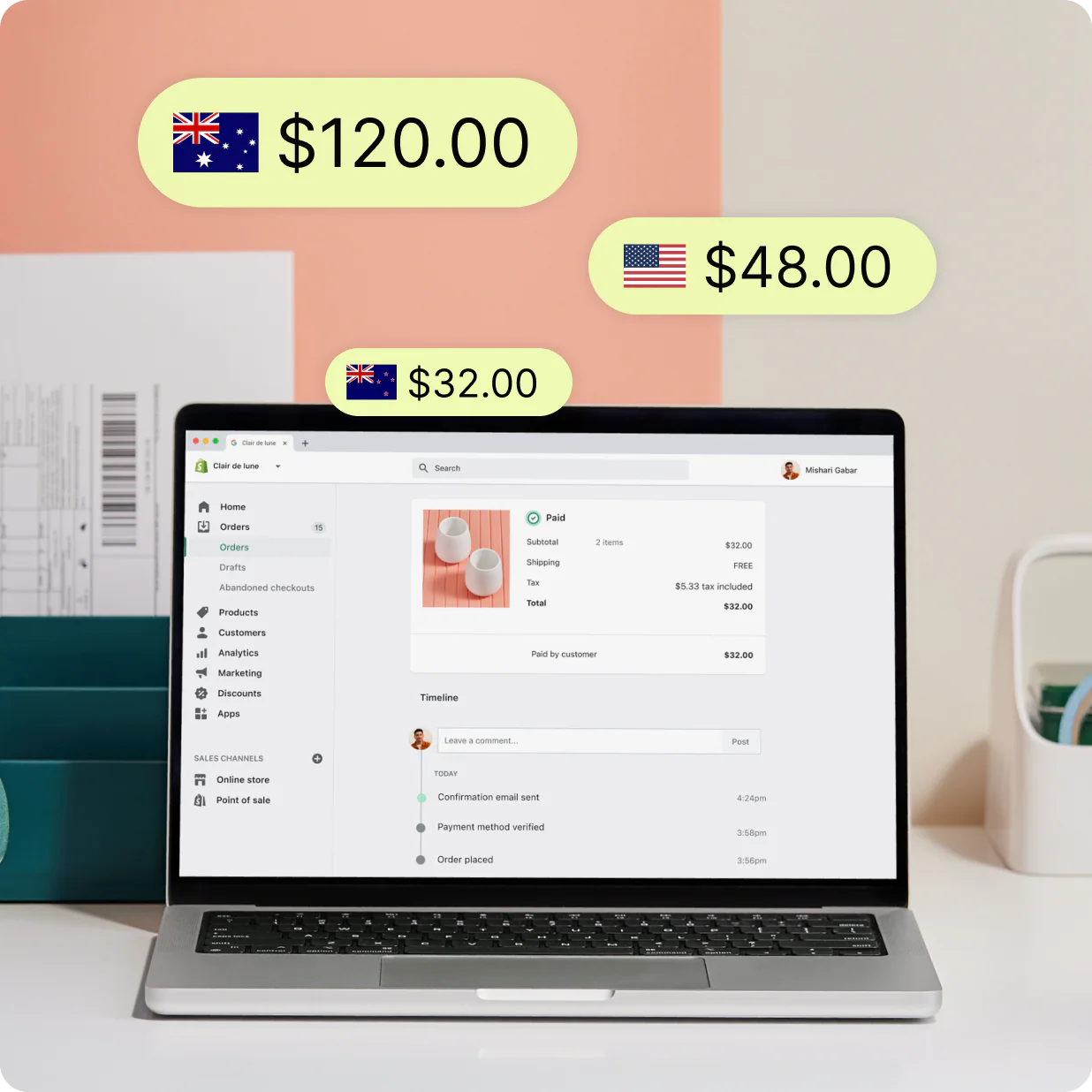 Shopify payment gateway checkout interface showing transaction processing