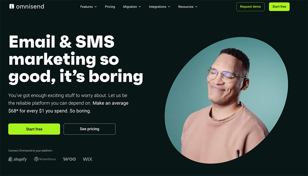 Omnisend email and SMS marketing