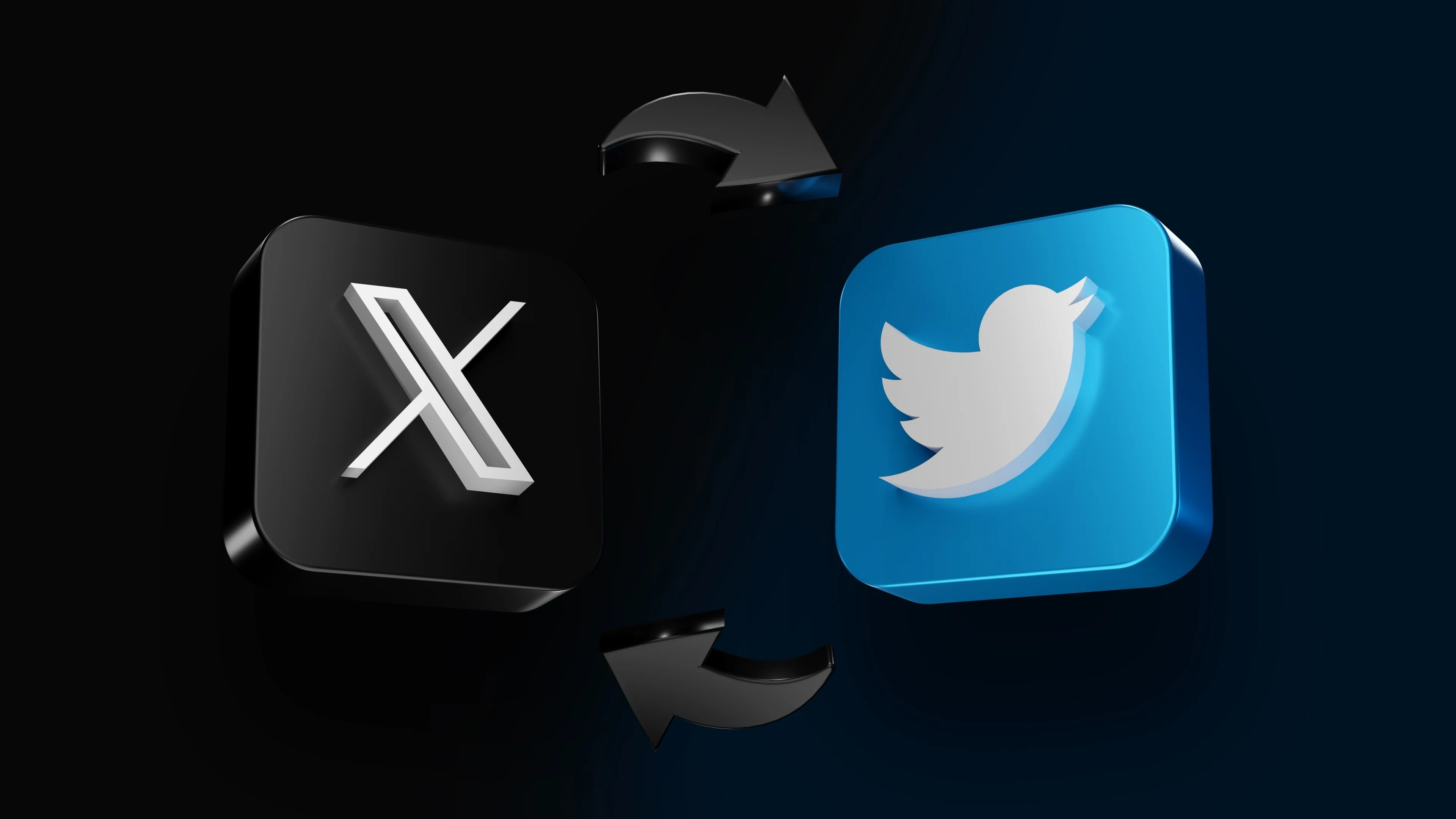 X and Twitter logos side by side showing the platform rebrand